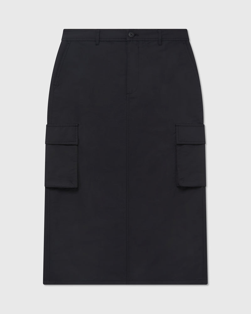 Nylon Cargo Skirt - Black