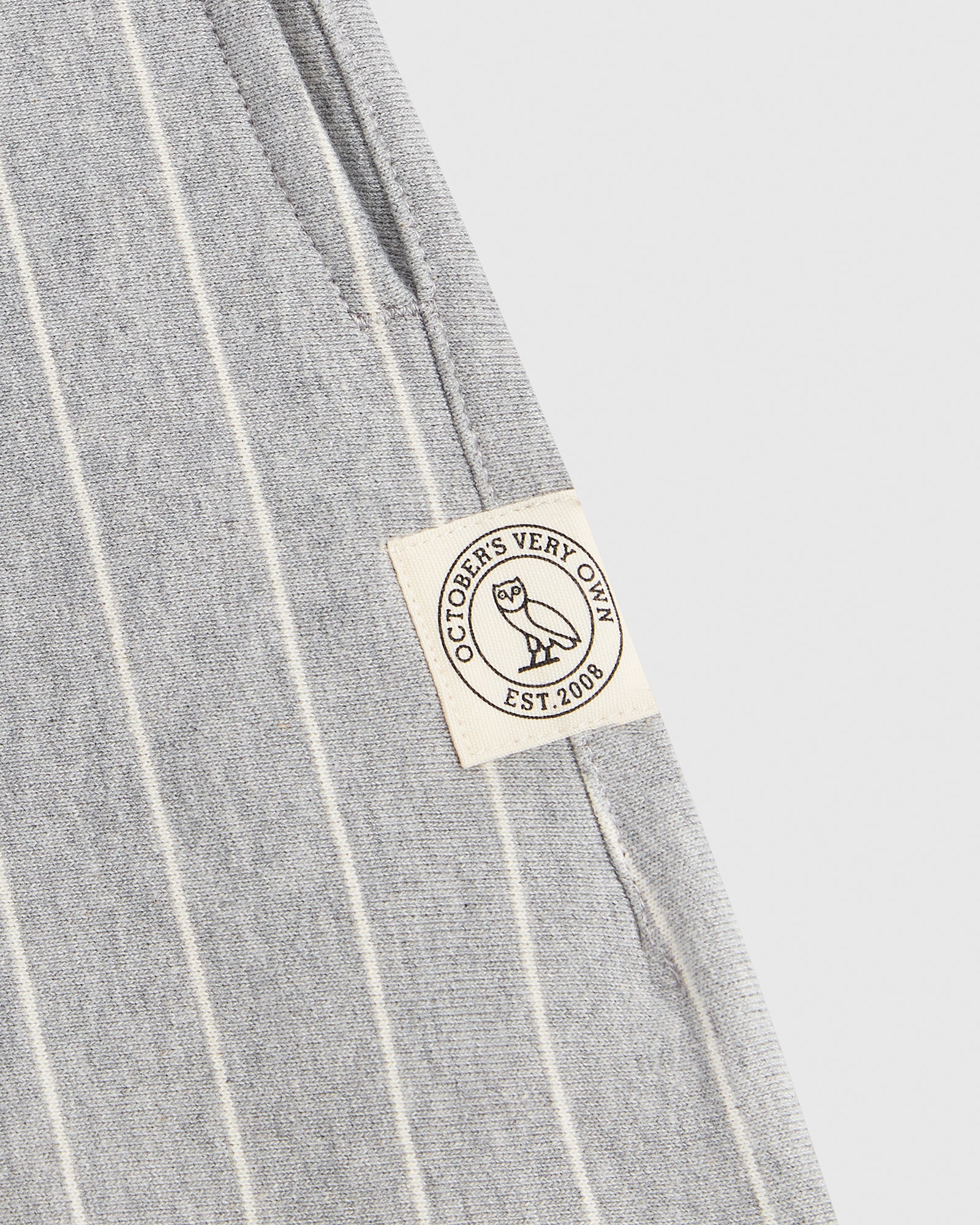 Pinstripe Relaxed Fit Sweatpant - Heather Grey / Cream