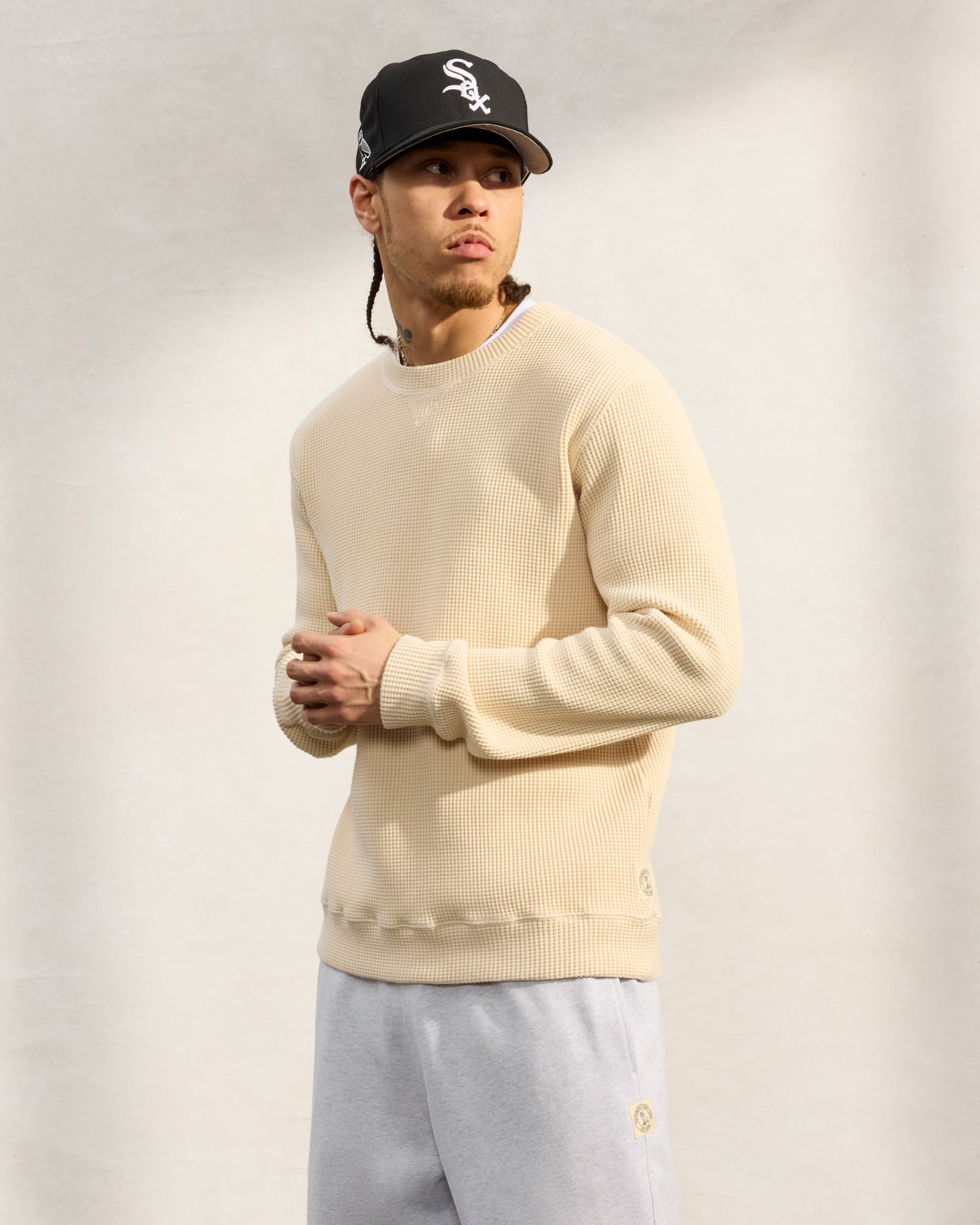 Waffle Longsleeve T-Shirt - Oatmeal IMAGE #2