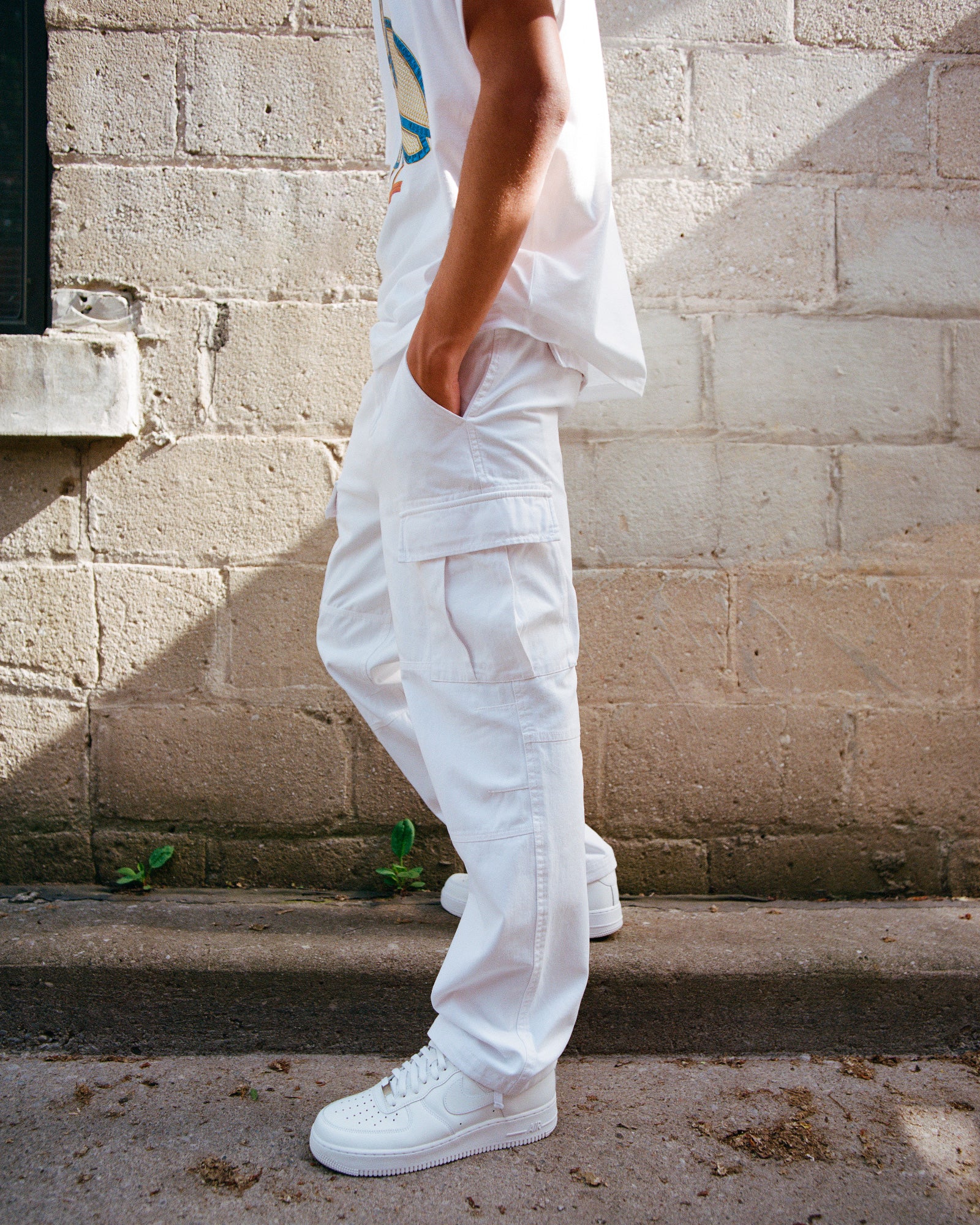 Garment Dyed Cargo Pant - White IMAGE #2