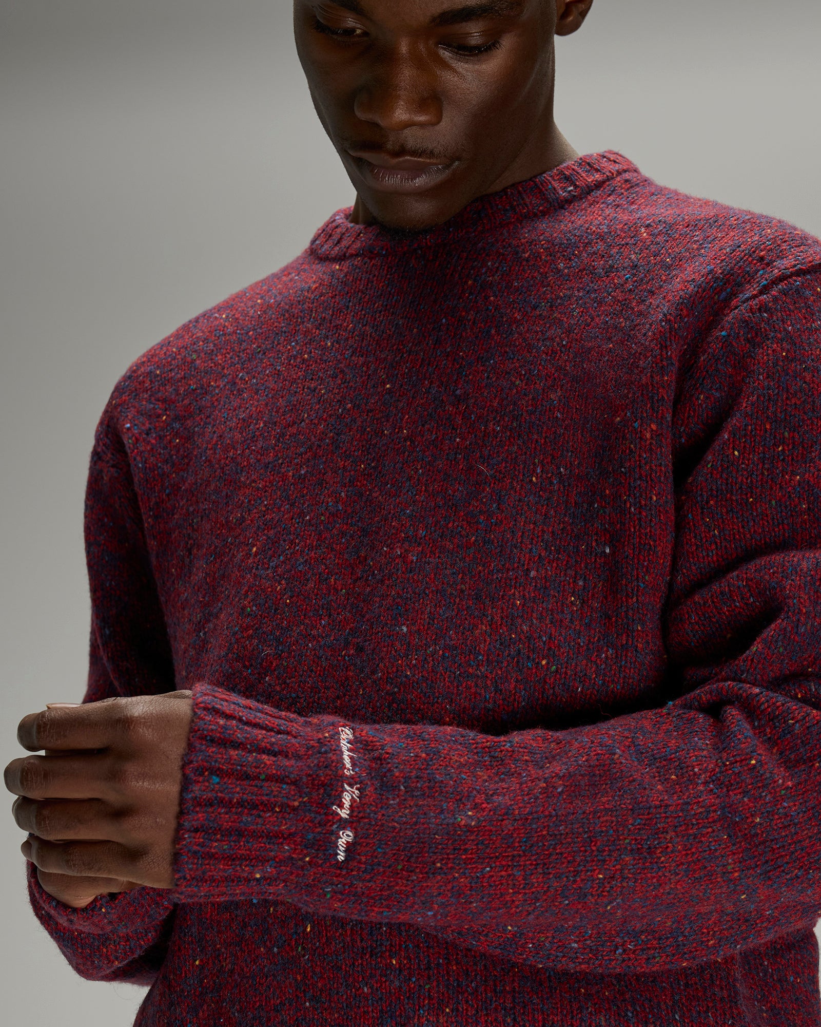 Speckle Crewneck Sweater - Red IMAGE #3