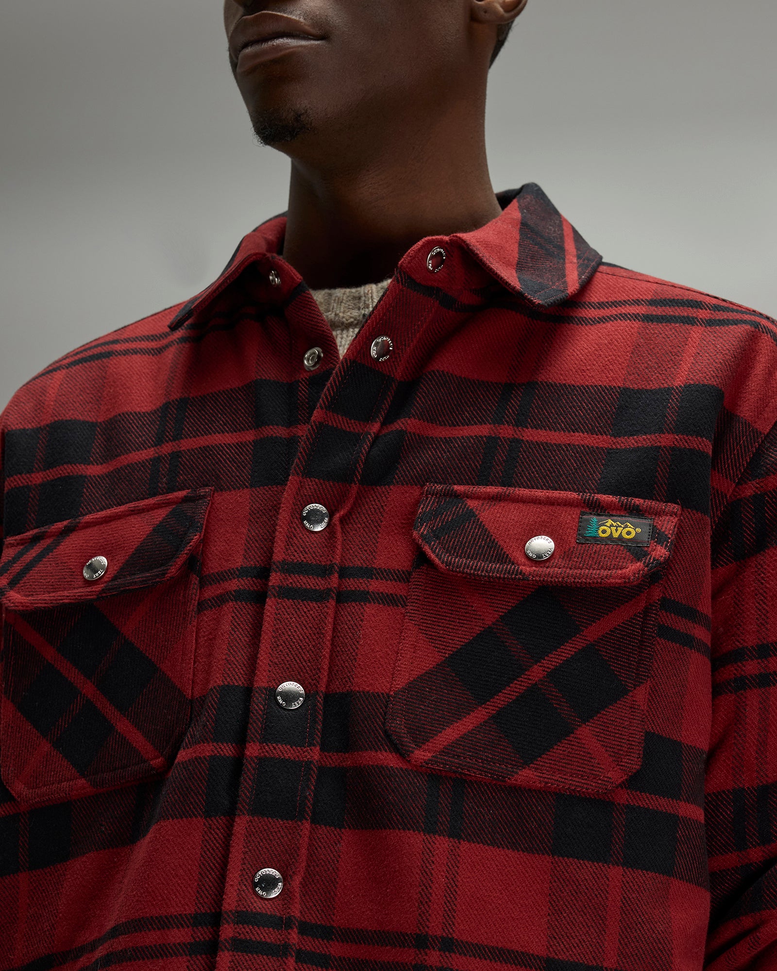 Sherpa Lined Shirt Jacket - Red Plaid IMAGE #6