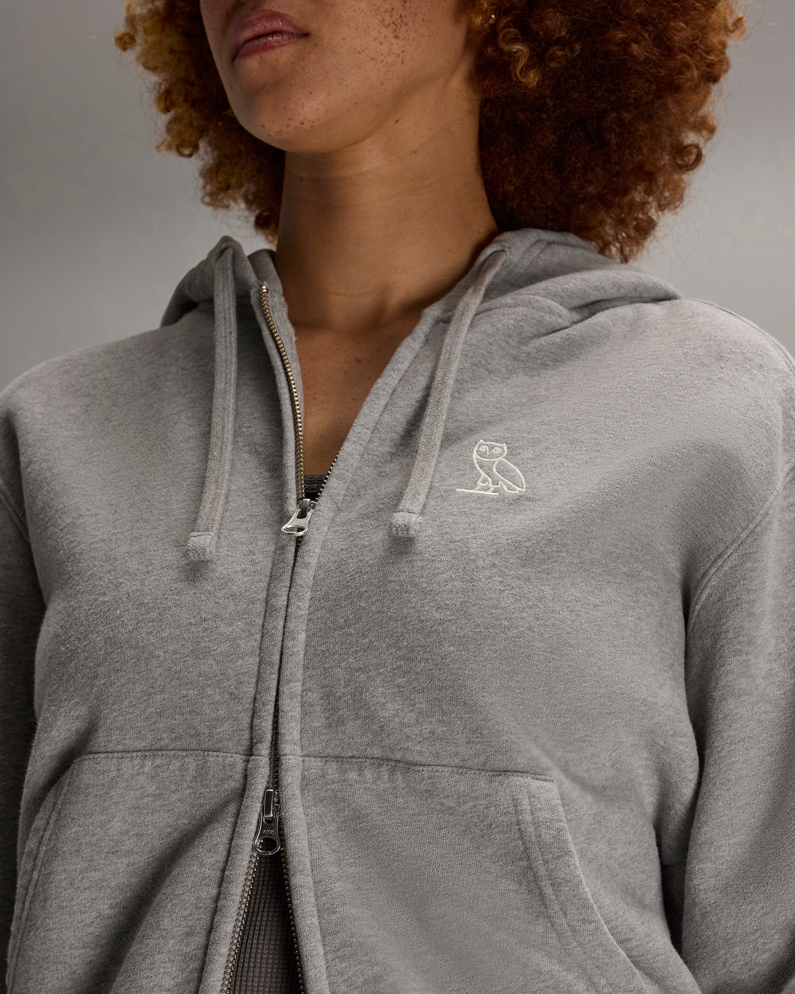 Relaxed-Fit Full-Zip Hoodie - Heather Grey IMAGE #6