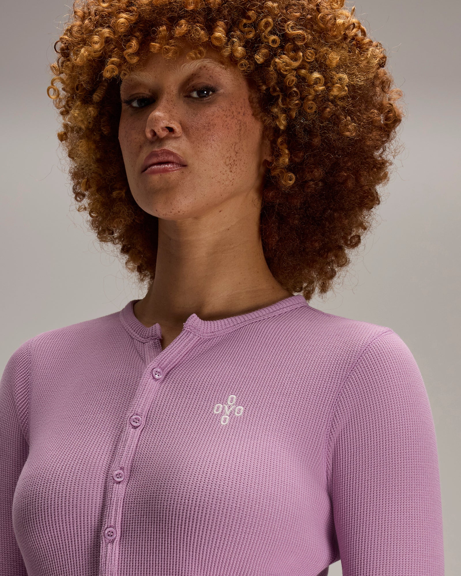 Pom Pom Henley Bodysuit - Lavender IMAGE #5