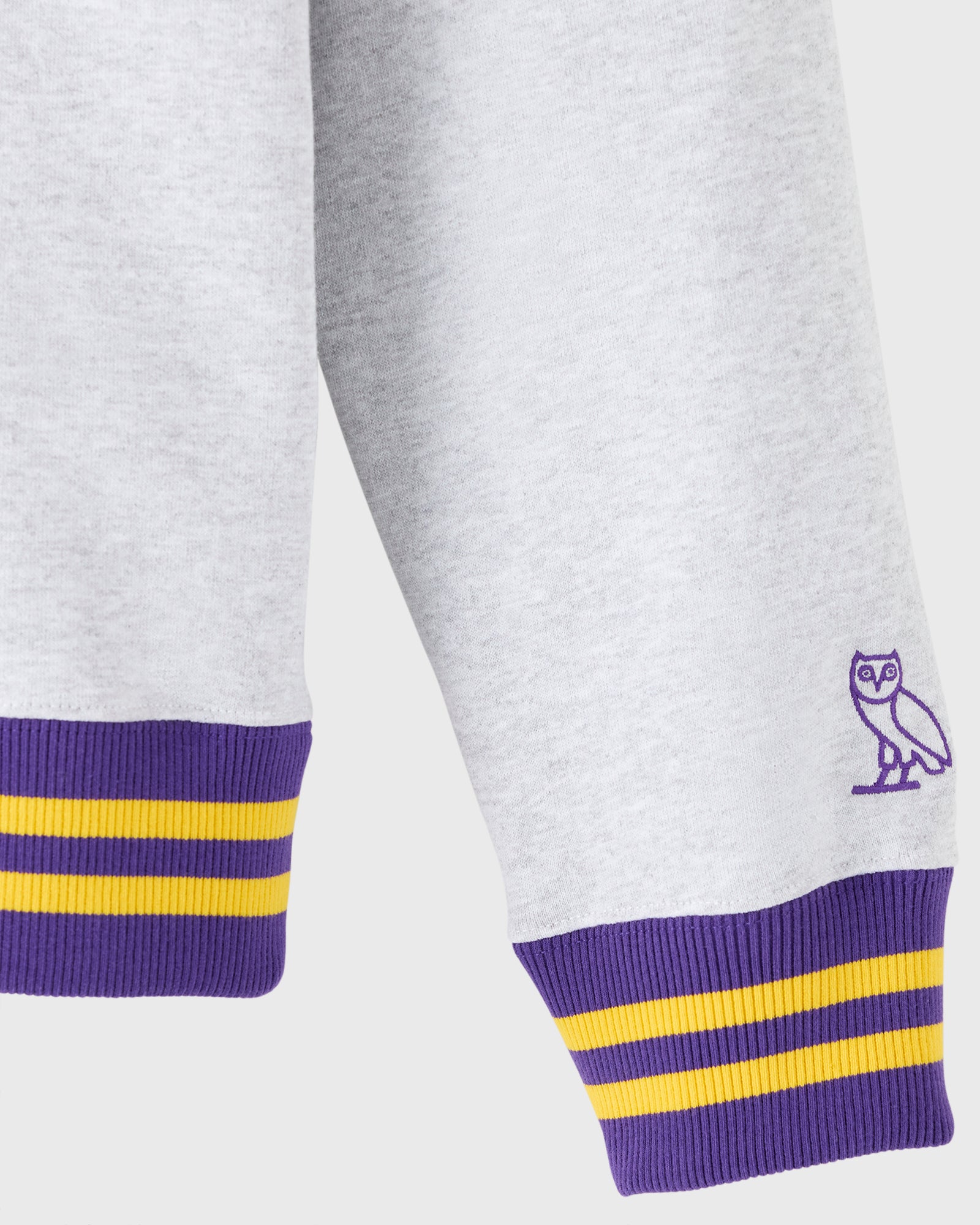 NBA Los Angeles Lakers Quarter-Zip Mockneck Sweatshirt - Ash Heather Grey IMAGE #9