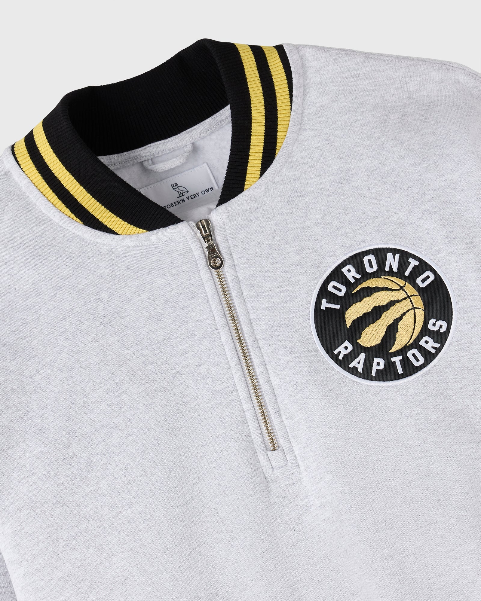 NBA Toronto Raptors Quarter-Zip Mockneck Sweatshirt - Ash Heather Grey IMAGE #8