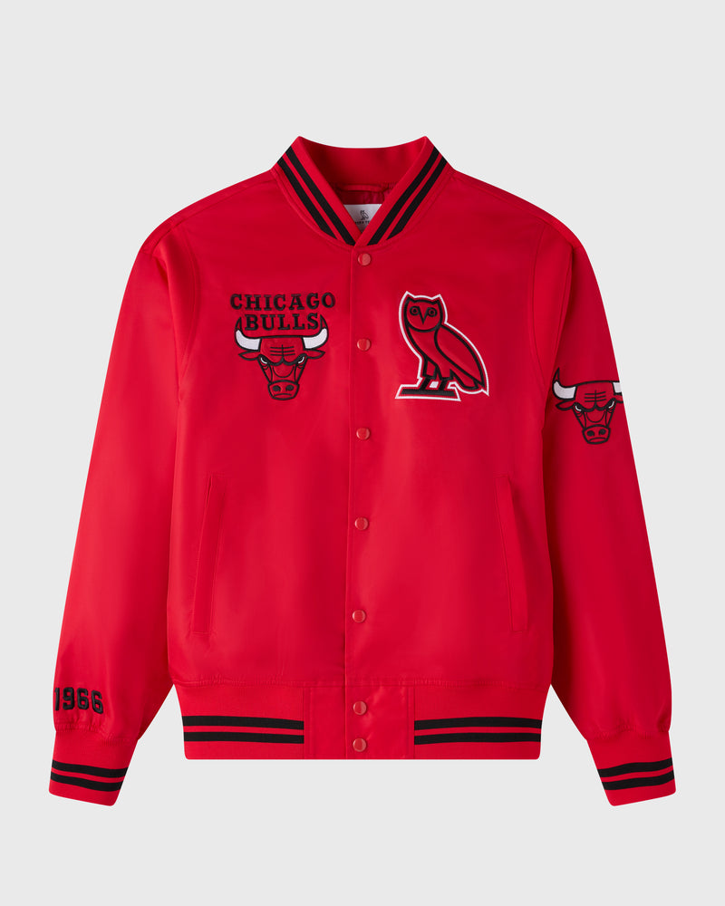 NBA Chicago Bulls Satin Varsity Jacket - Red