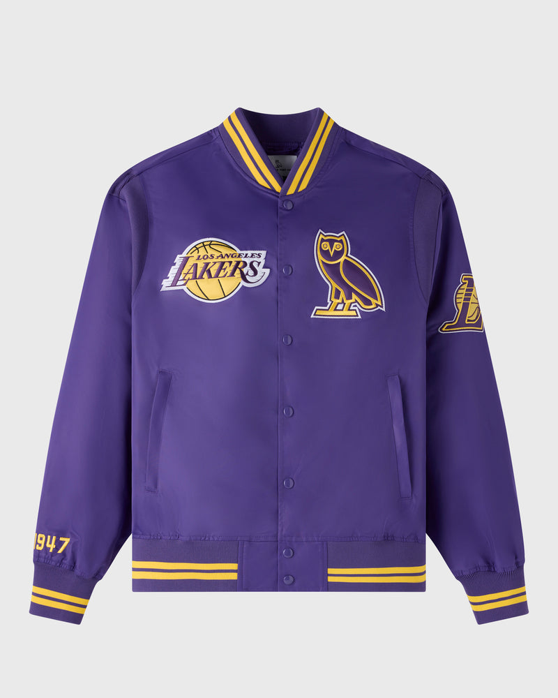 NBA Los Angeles Lakers Satin Varsity Jacket - Purple