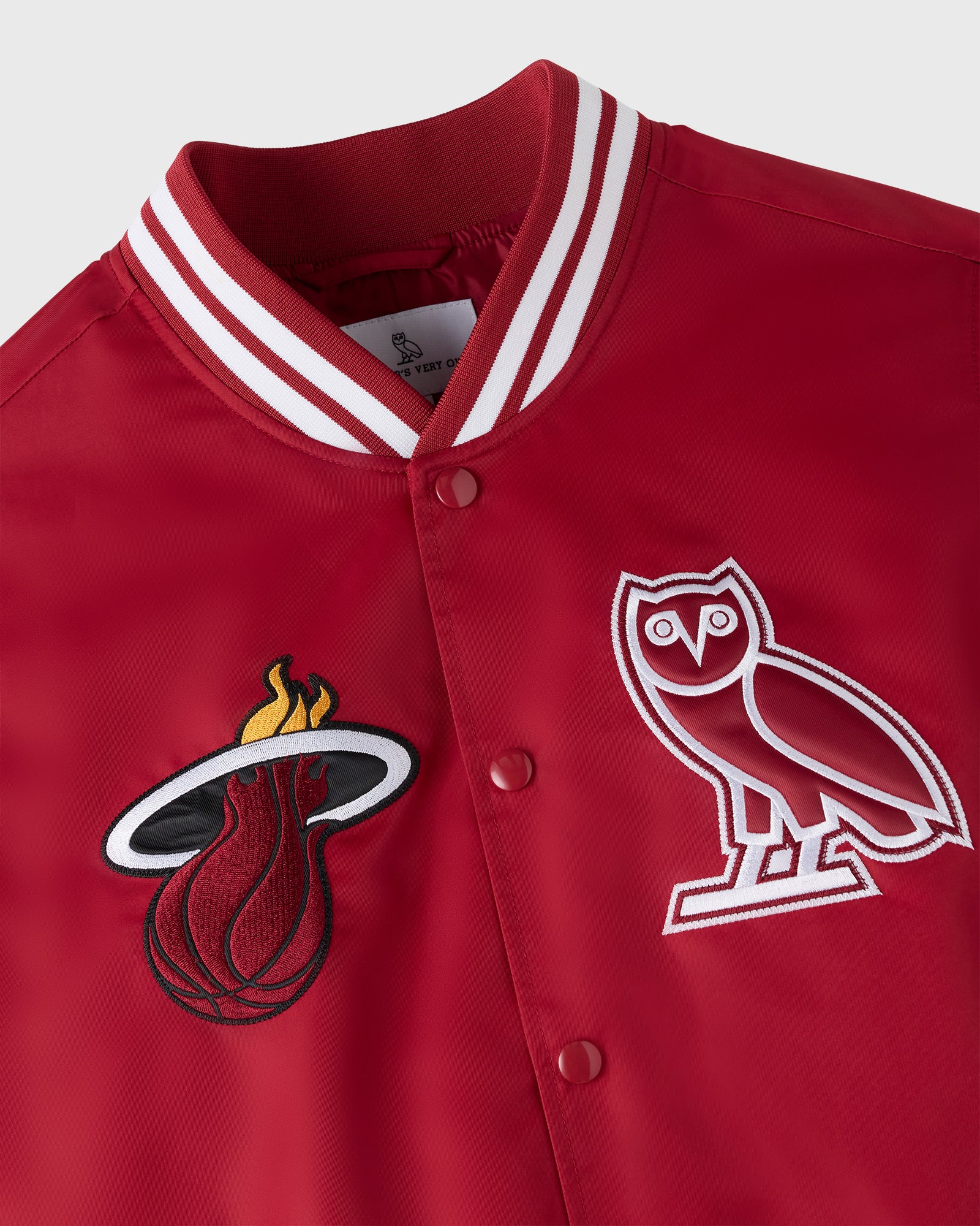 NBA Miami Heat Satin Varsity Jacket - Red IMAGE #8