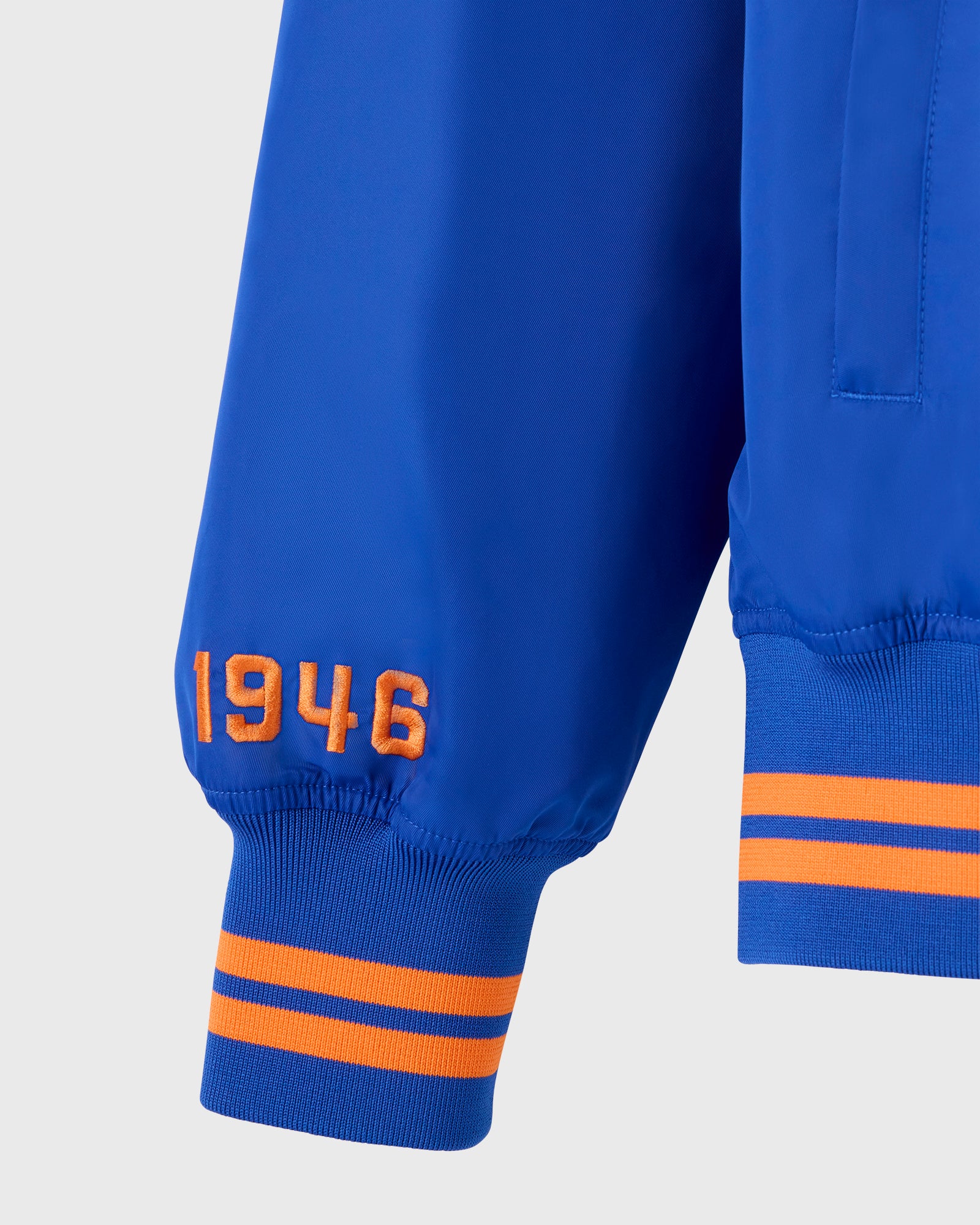 NBA New York Knicks Satin Varsity Jacket - Blue IMAGE #9