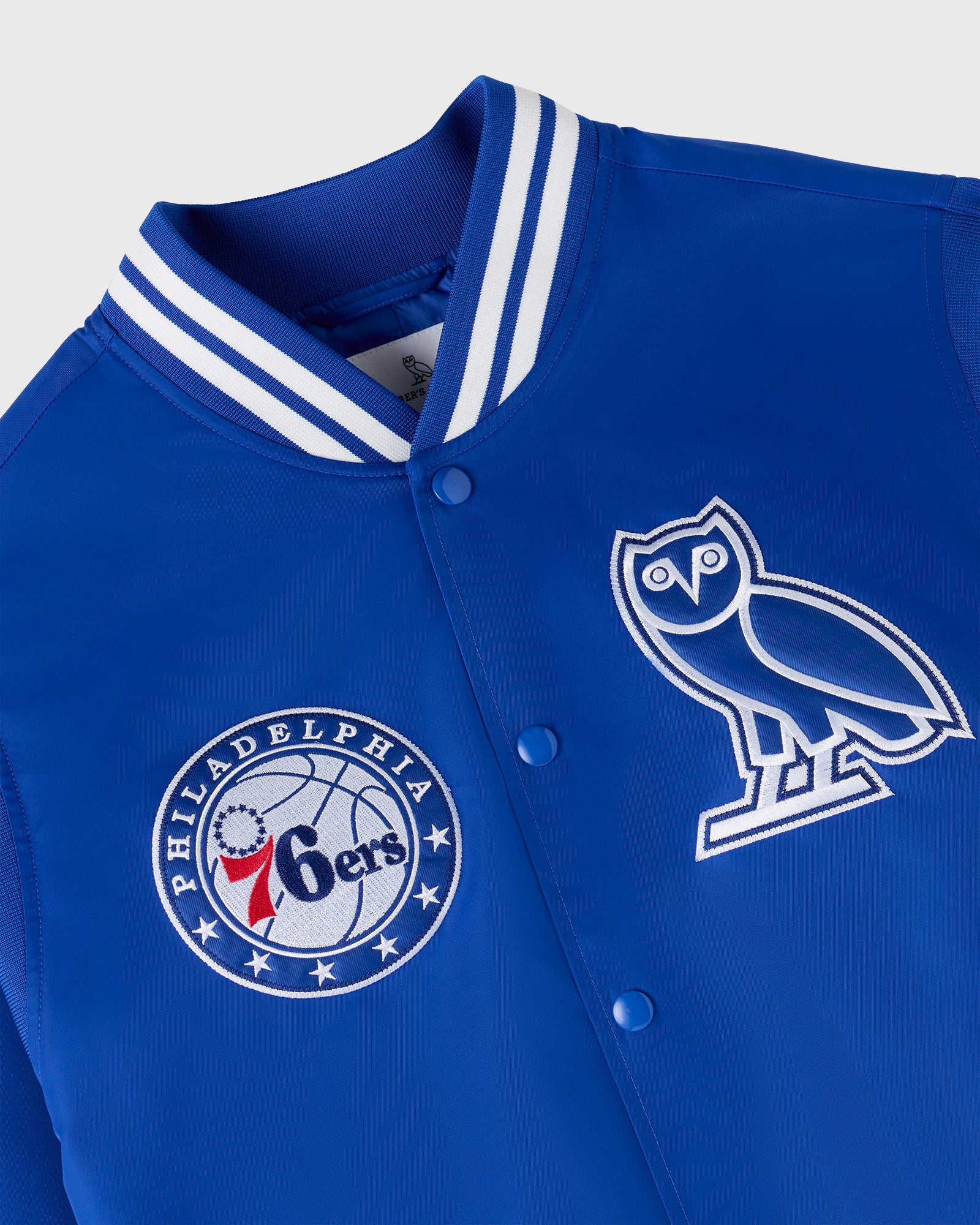 NBA Philadelphia 76ers Satin Varsity Jacket - Blue IMAGE #8