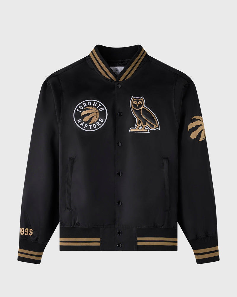 NBA Toronto Raptors Satin Varsity Jacket - Black