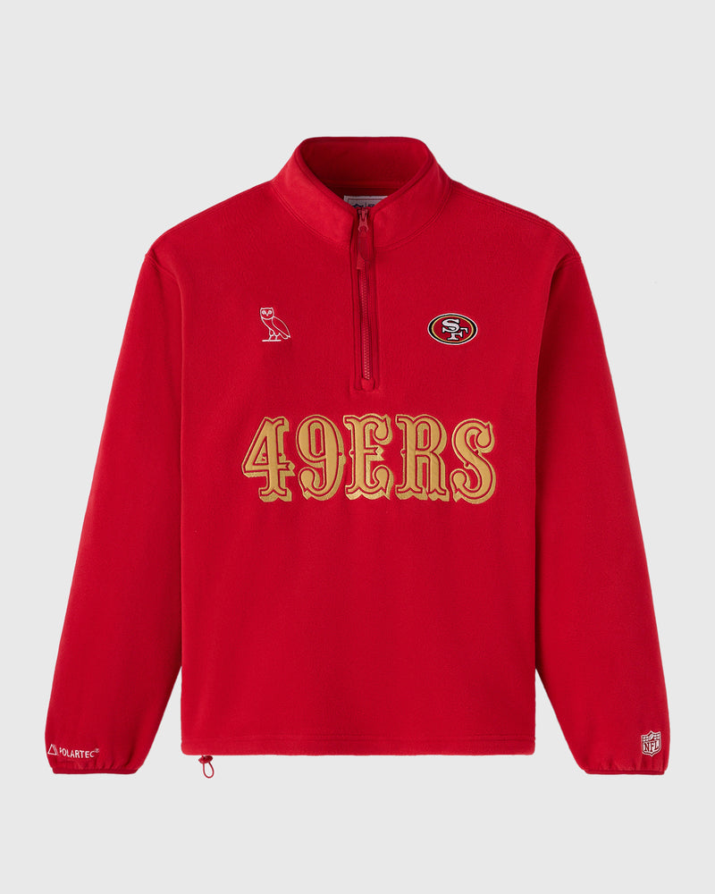 NFL San Francisco 49ers Polartec® Mock Neck Quarter-Zip Fleece - Red