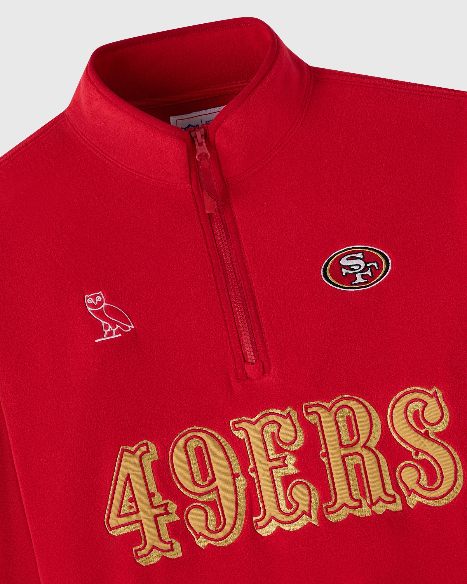 NFL San Francisco 49ers Polartec® Mock Neck Quarter-Zip Fleece - Red IMAGE #2