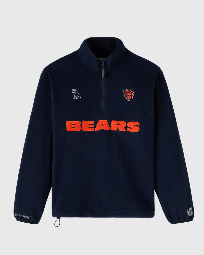 NFL Chicago Bears Polartec® Mock Neck Quarter-Zip Fleece - Black