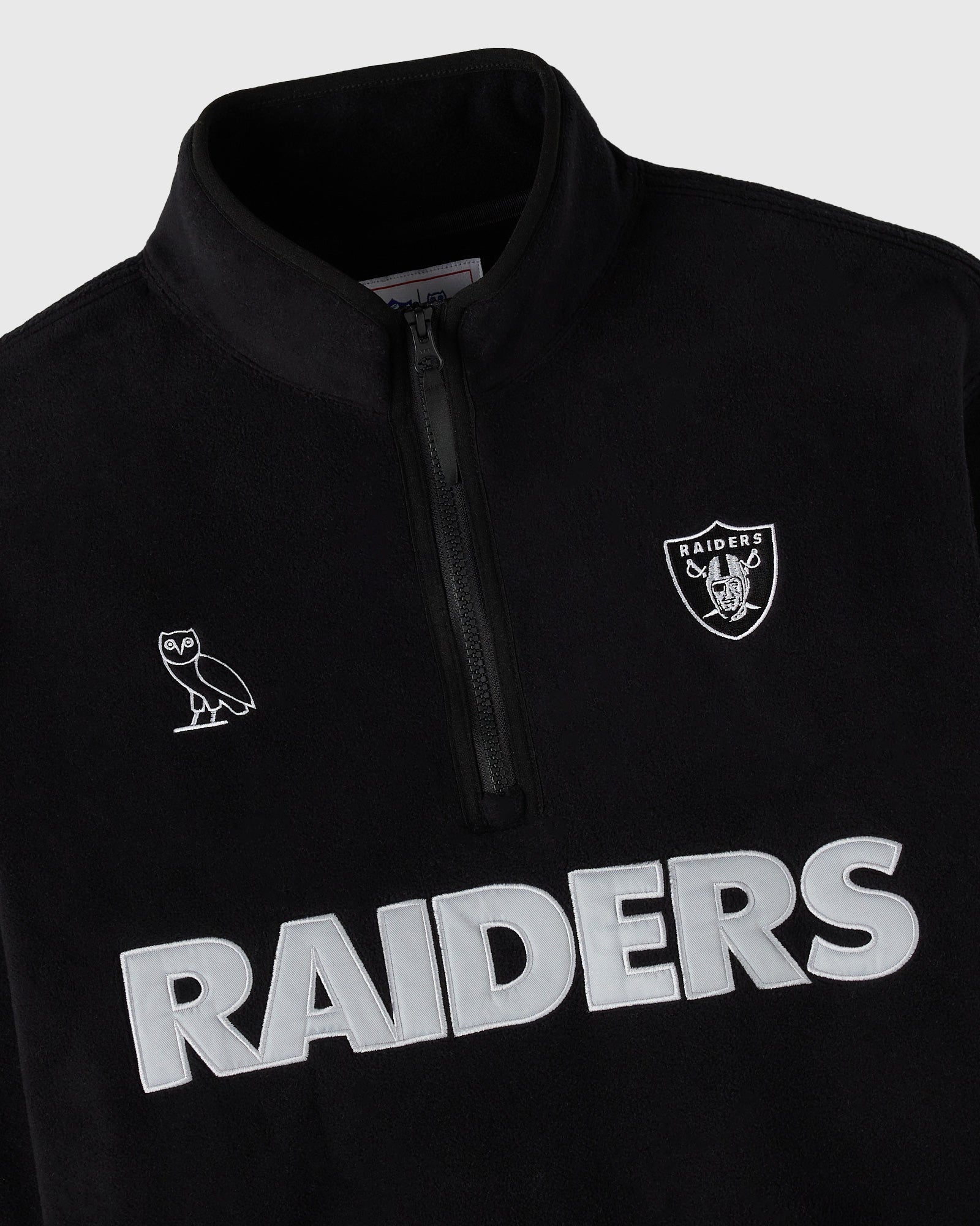 NFL Las Vegas Raiders Polartec® Mock Neck Quarter-Zip Fleece - Black IMAGE #2