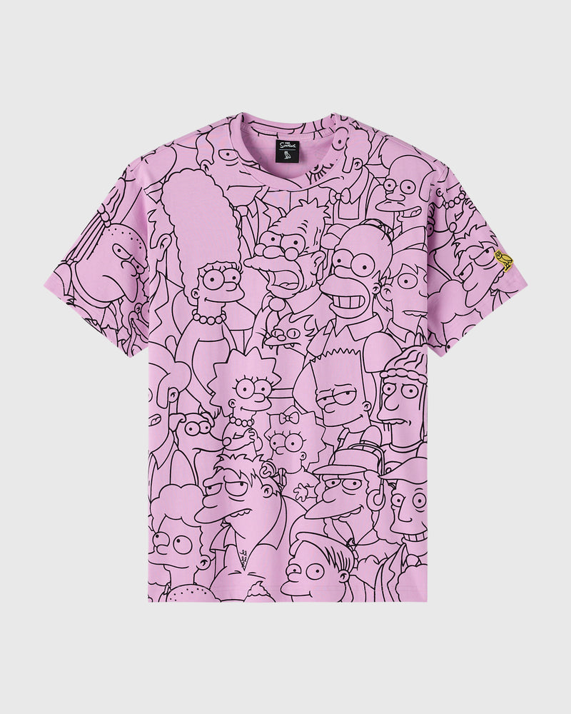 The Simpsons All Over Print T-Shirt - Pink/Black