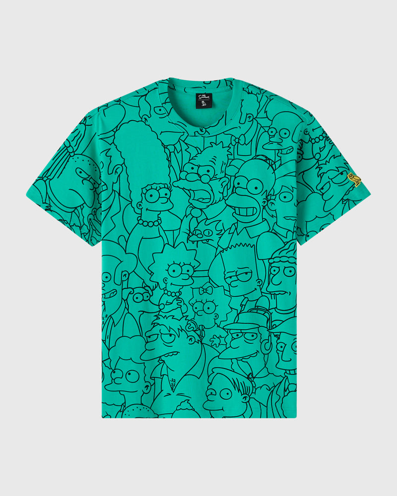 The Simpsons All Over Print T-Shirt - Teal/Black