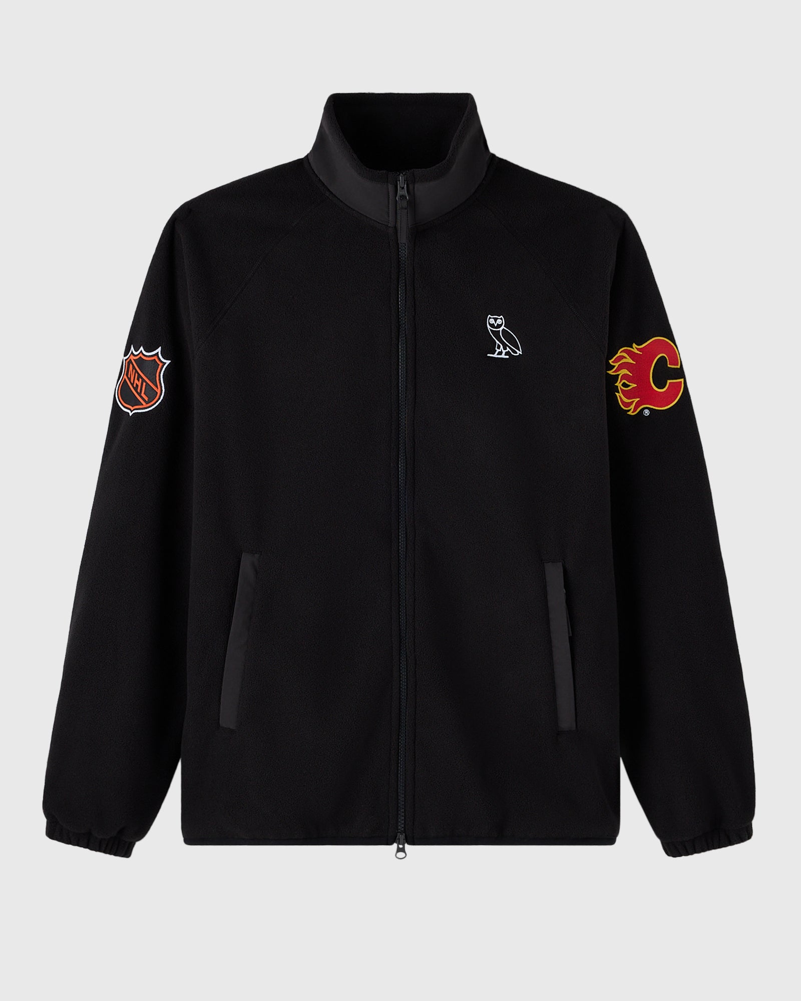 NHL Calgary Flames Microfleece Coach's Full-Zip Jacket - Black IMAGE #2