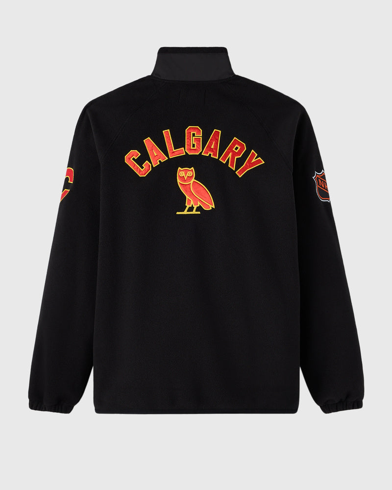 NHL Calgary Flames Microfleece Coach's Full-Zip Jacket - Black