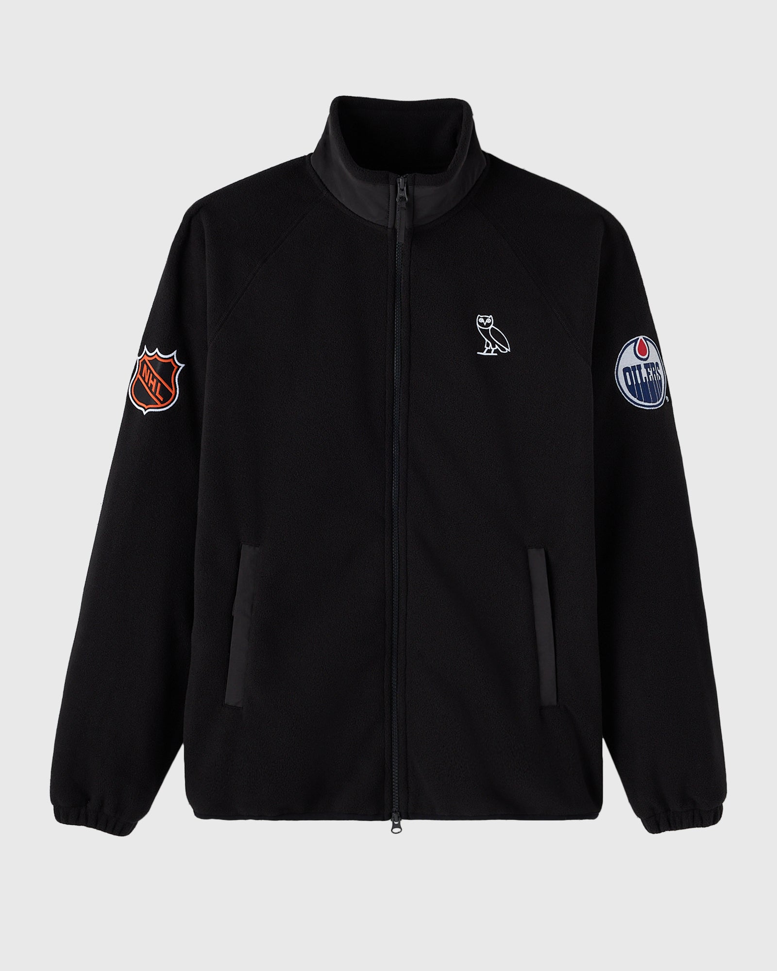 NHL Edmonton Oilers Microfleece Coach's Full-Zip Jacket - Black IMAGE #2