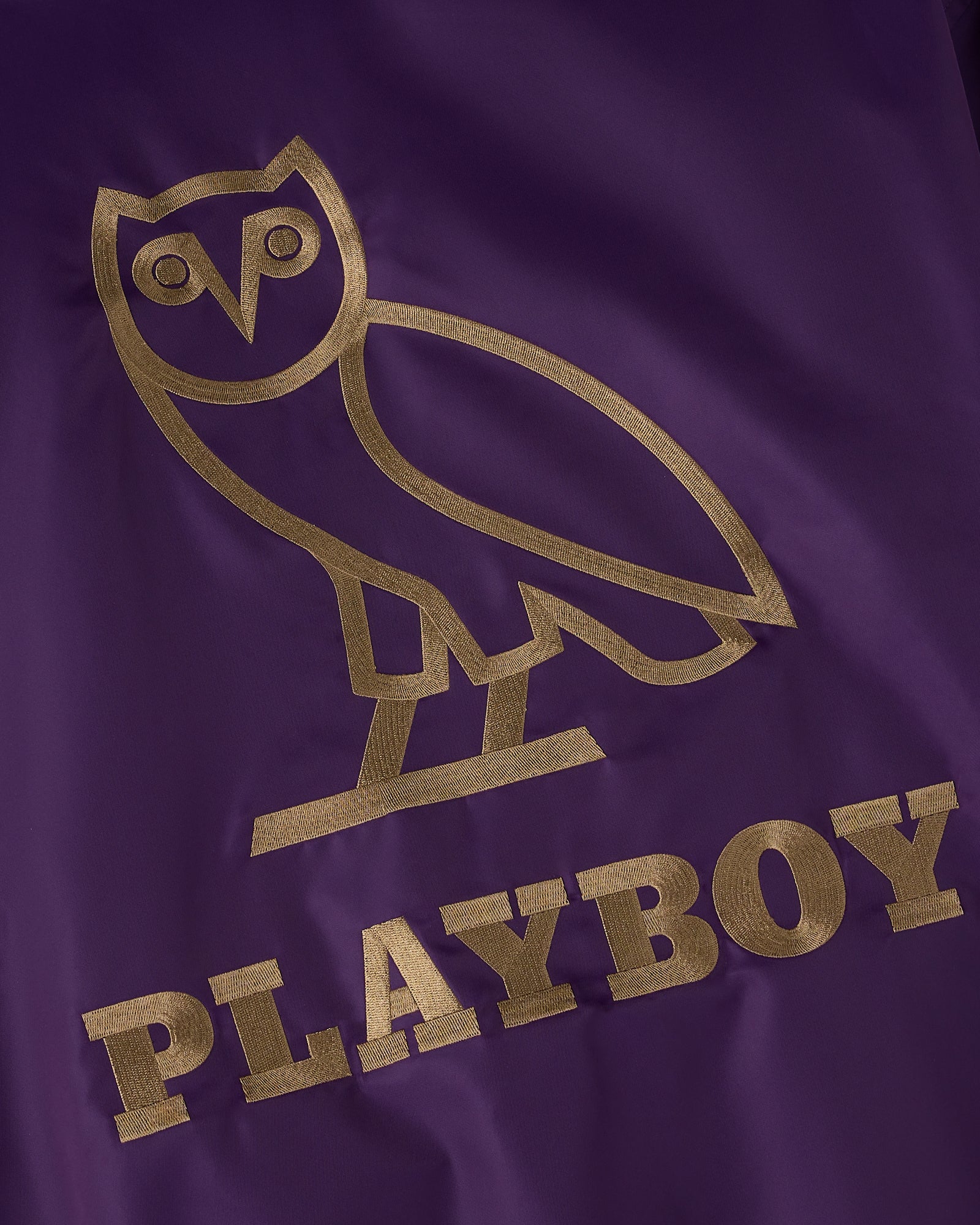 Playboy Satin Varsity Jacket - Purple IMAGE #5