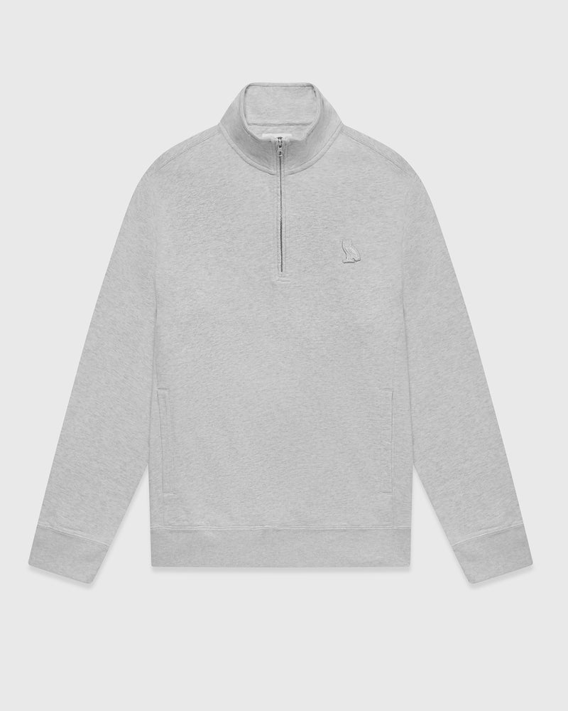 Classic Quarter-Zip Mockneck Sweatshirt - Ash Heather Grey