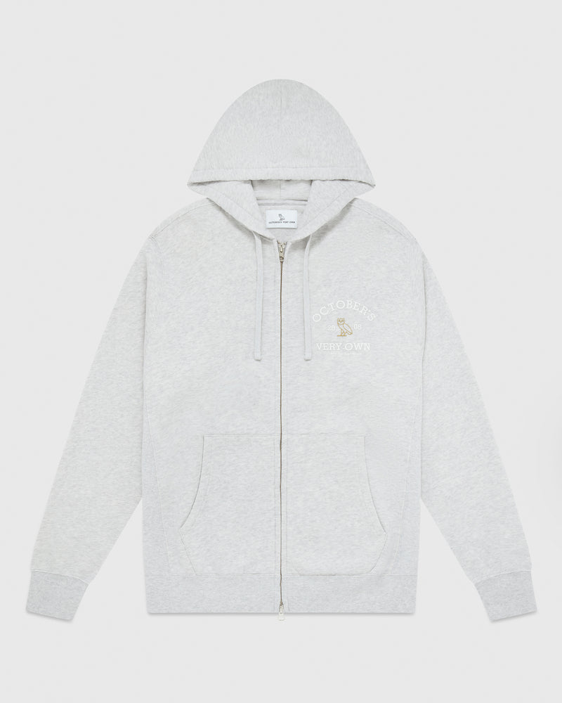 Collegiate Full-Zip Hoodie - Ash Heather Grey