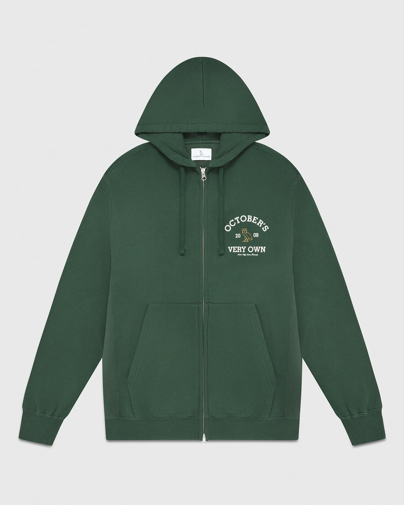 Collegiate Full-Zip Hoodie - Forest Green