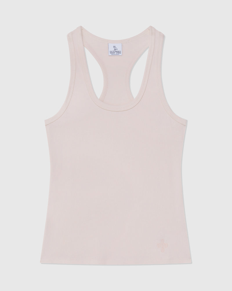 Scoop-Neck Ribbed Tank - Blush