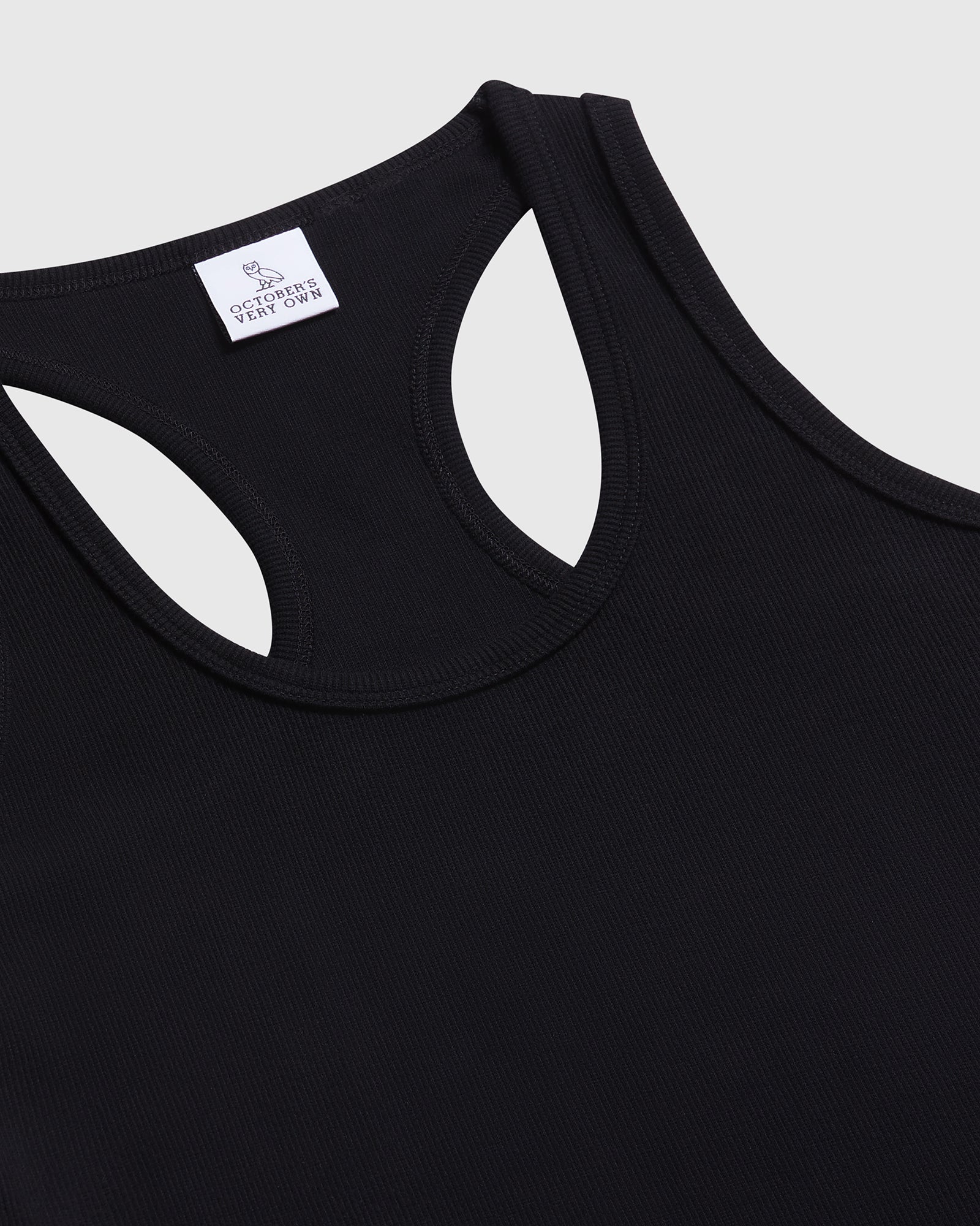 Scoop-Neck Ribbed Tank - Black IMAGE #2