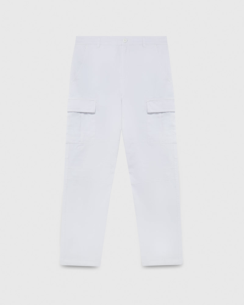 Garment Dyed Cargo Pant - White