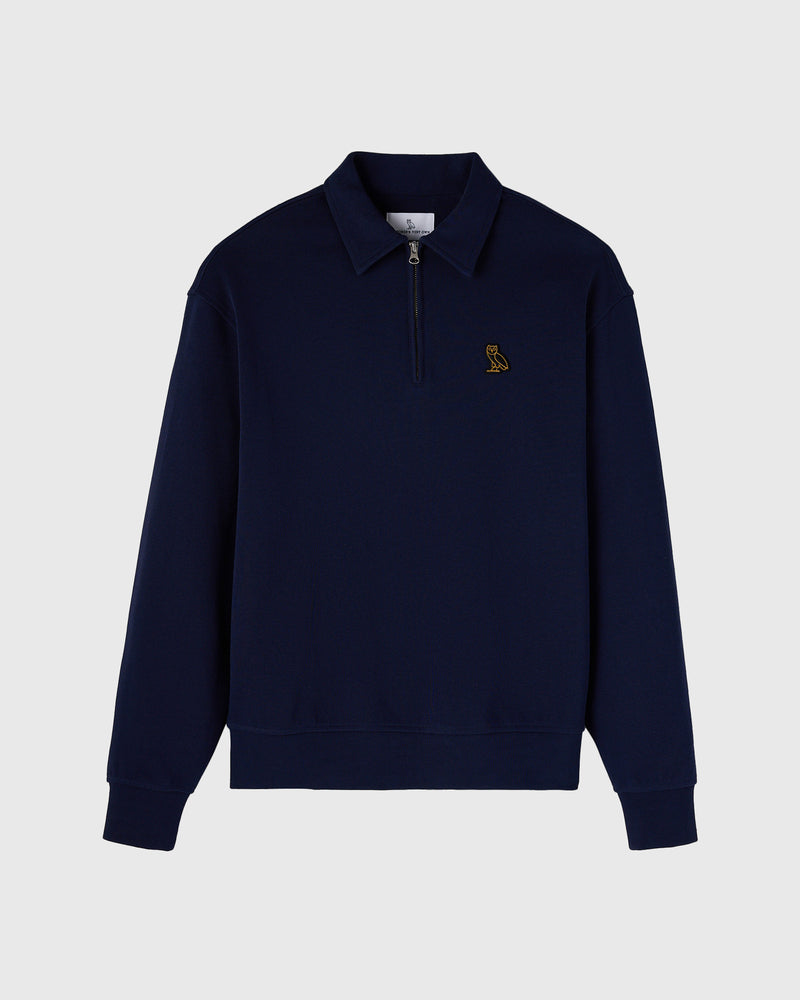 Quarter-Zip Polo Sweatshirt - Navy