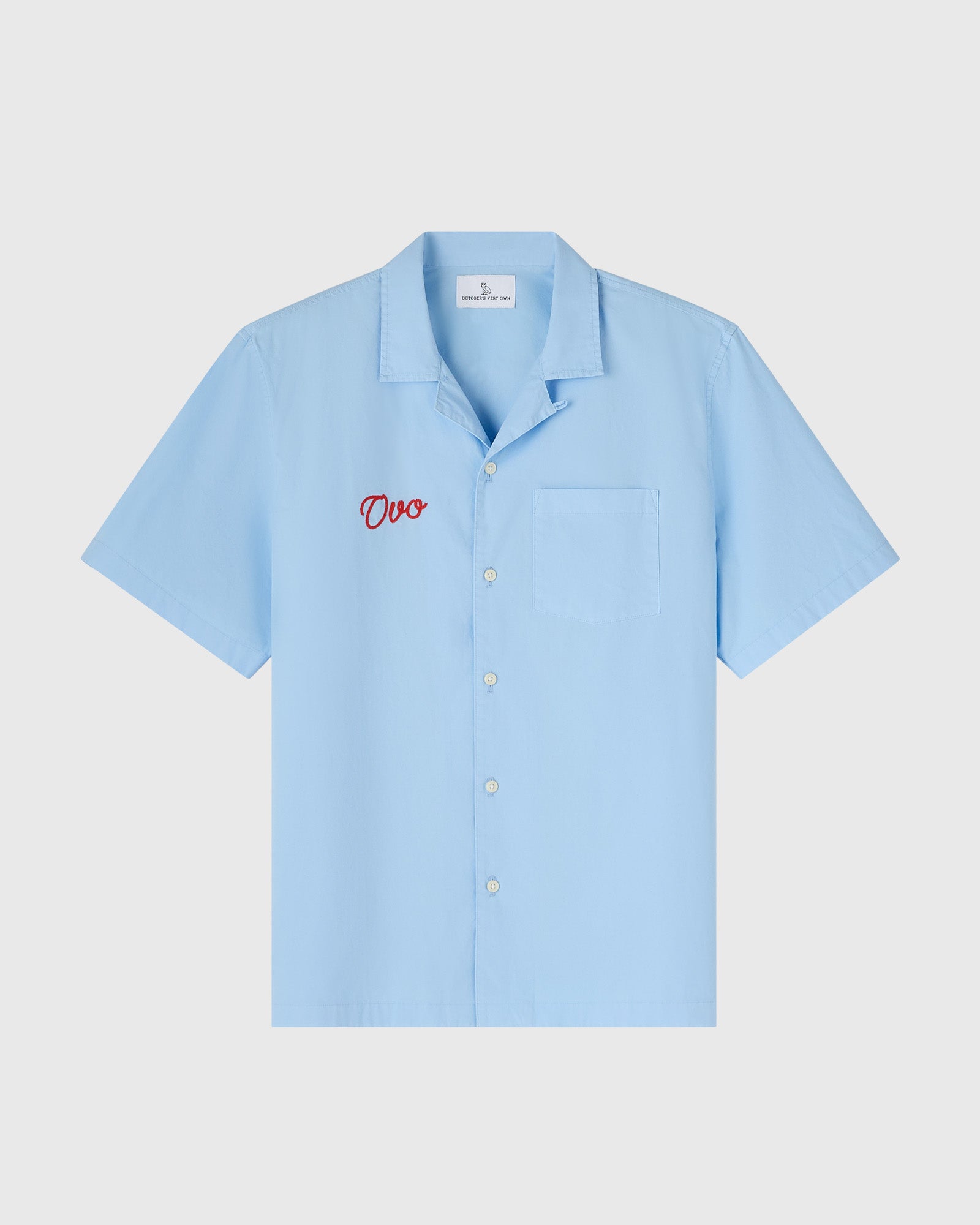 Rose Drop Poplin Camp Shirt - Light Blue IMAGE #2