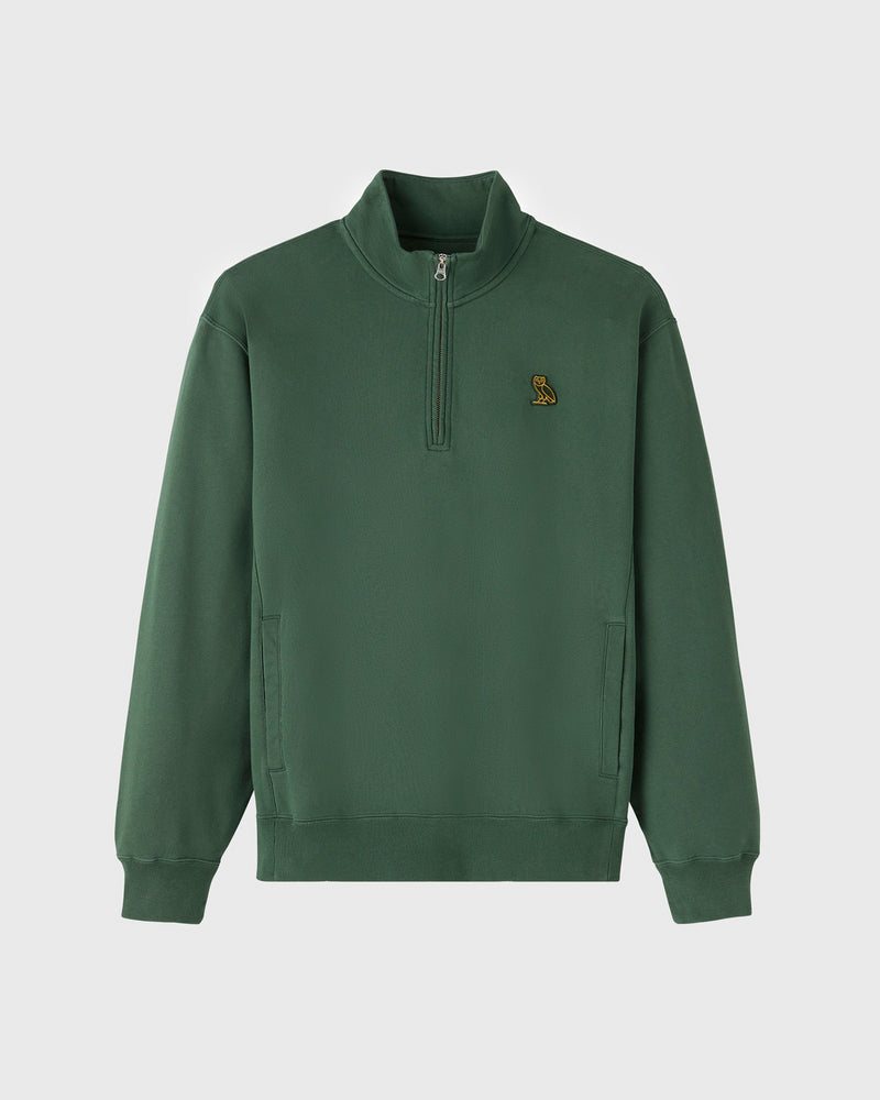 Classic Quarter-Zip Mockneck Sweatshirt - Forest Green