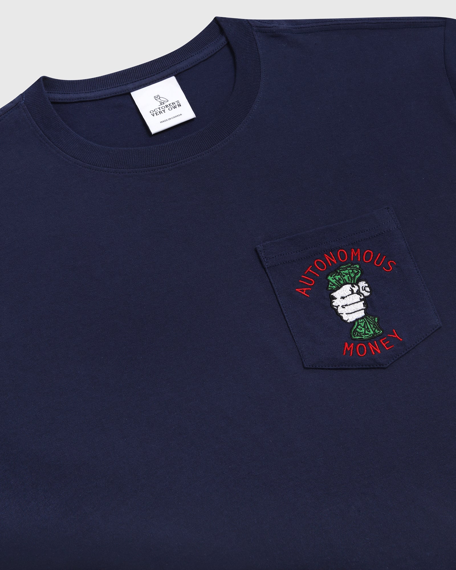 Autonomous Money Pocket T-Shirt  - Navy IMAGE #2