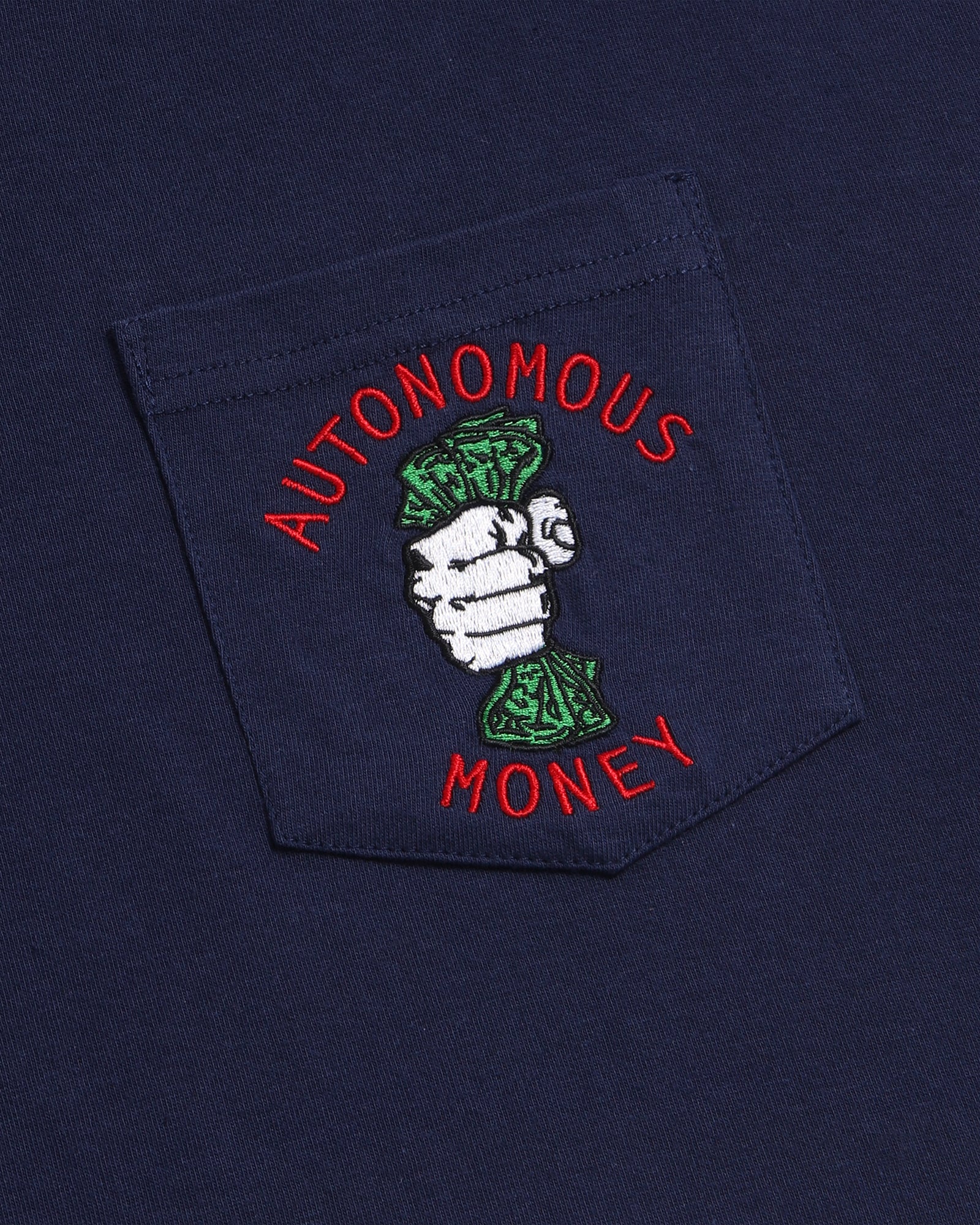 Autonomous Money Pocket T-Shirt  - Navy IMAGE #3