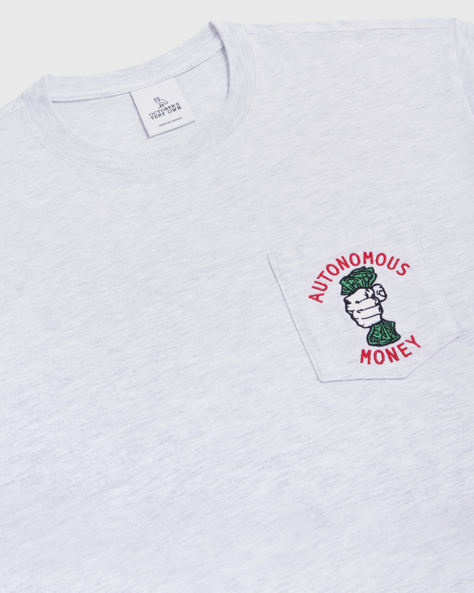 Autonomous Money Pocket T-Shirt  - Ash Heather Grey IMAGE #2