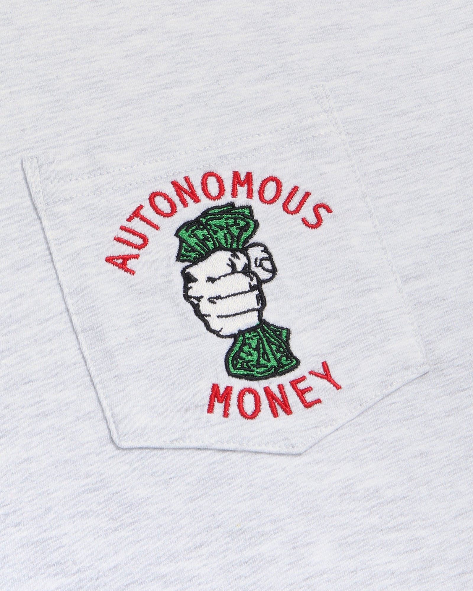 Autonomous Money Pocket T-Shirt  - Ash Heather Grey IMAGE #3