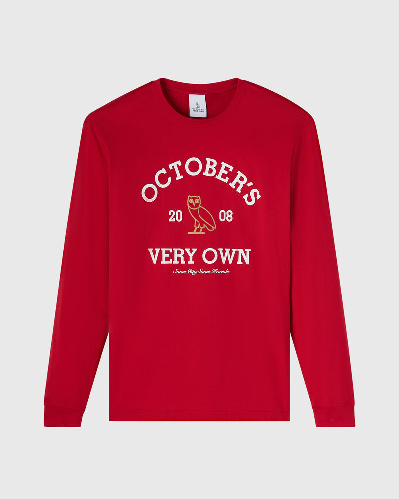 Collegiate Long-Sleeve T-Shirt - Red