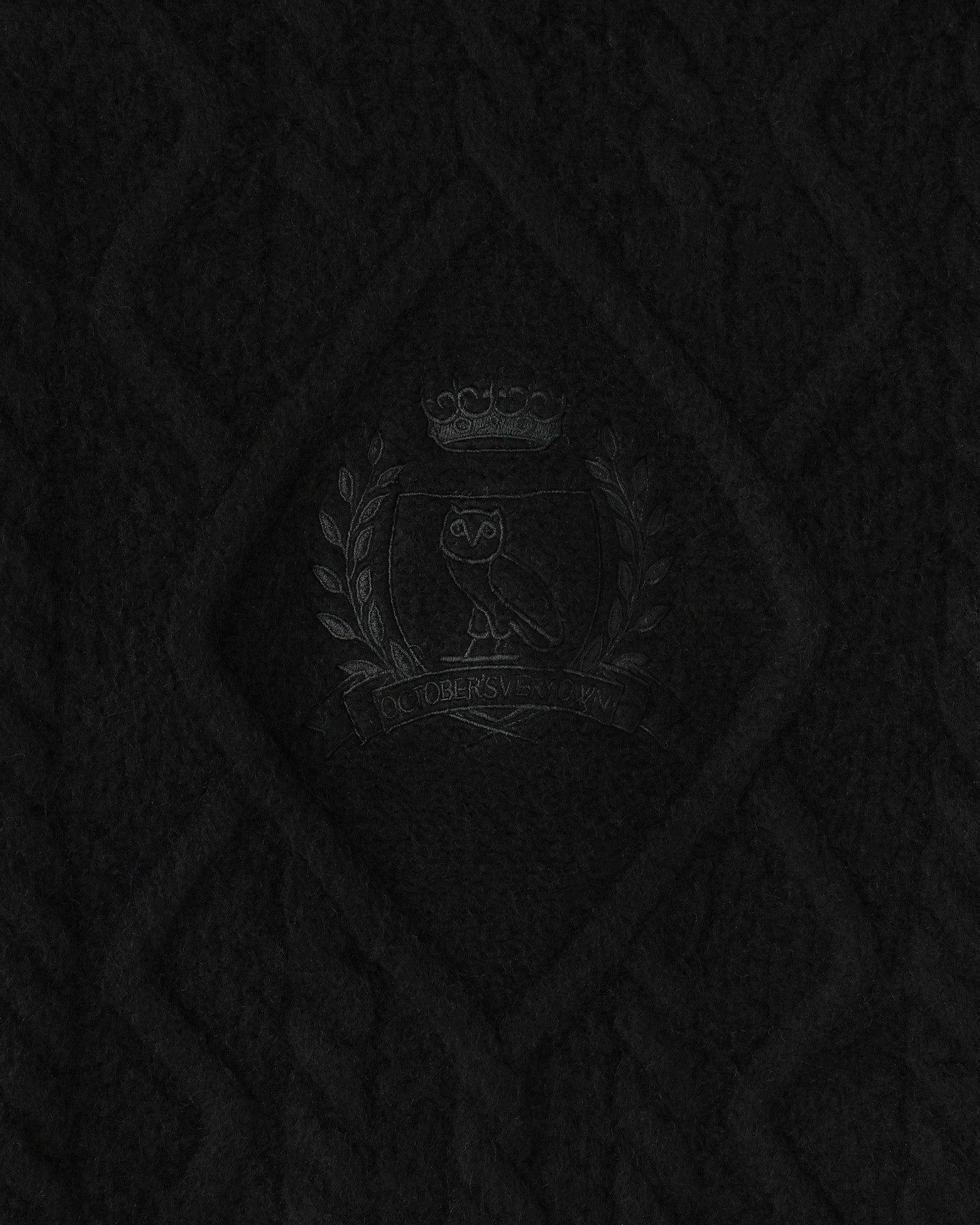 Cable Knit Sweater With Crest - Black IMAGE #3