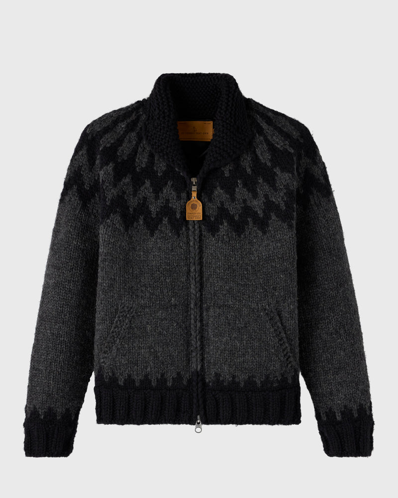 Canadian Sweater Company Hand Knit Cardigan - Dark Grey/Black