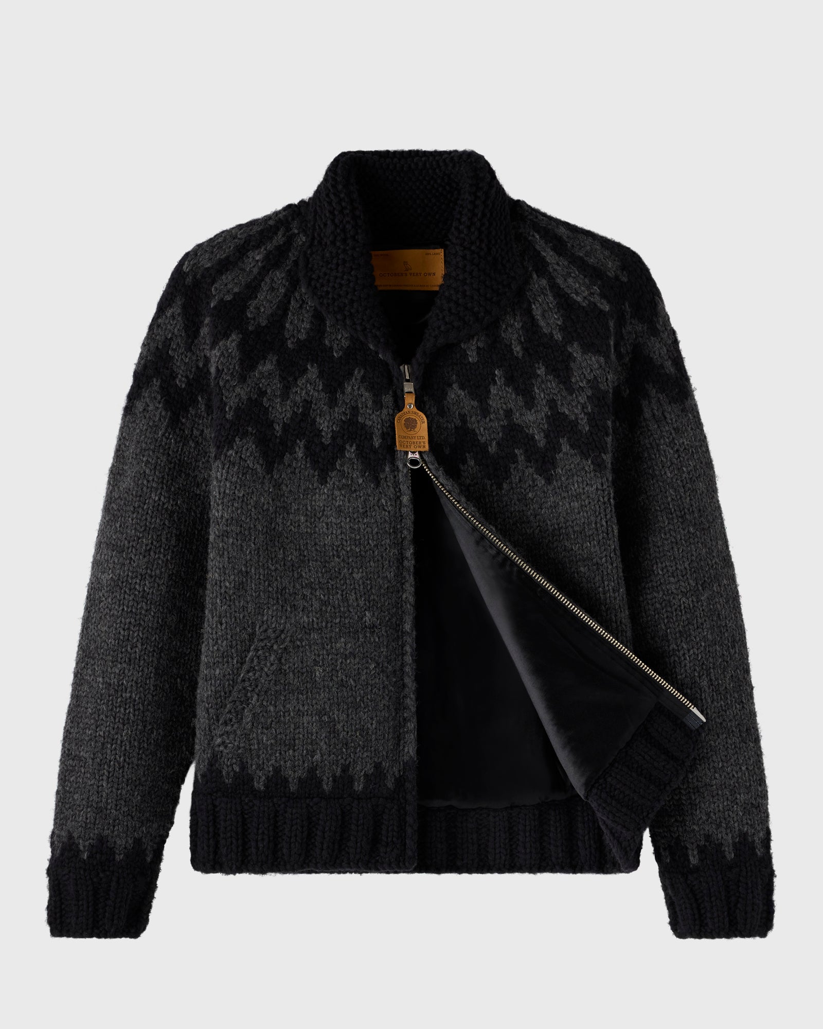 Canadian Sweater Company Hand Knit Cardigan - Dark Grey/Black IMAGE #9