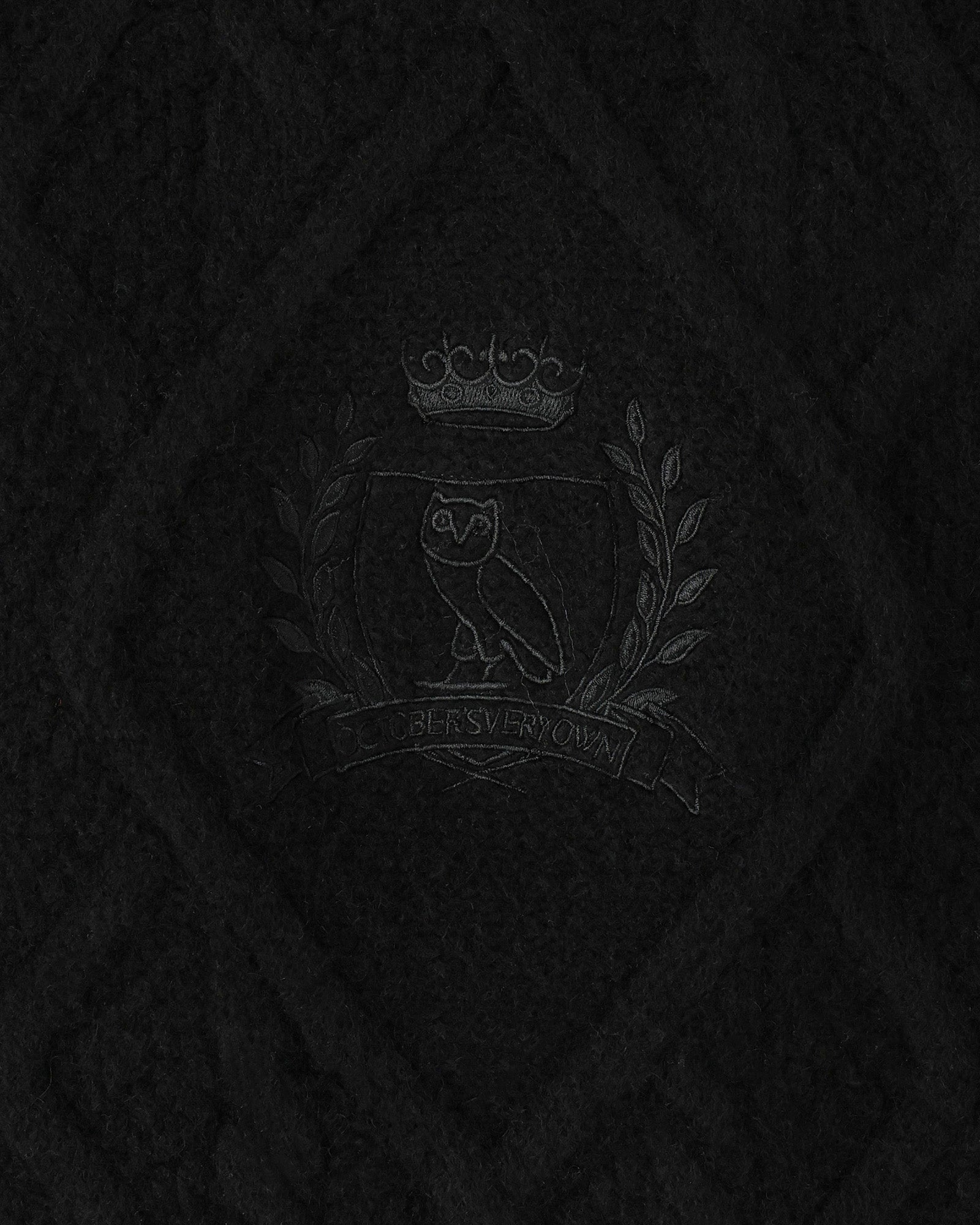 Cable Knit Hoodie With Crest - Black IMAGE #3