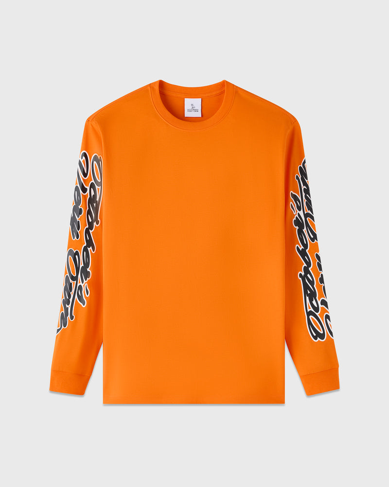 Sports Script Long-Sleeve T-Shirt - Spiced Orange