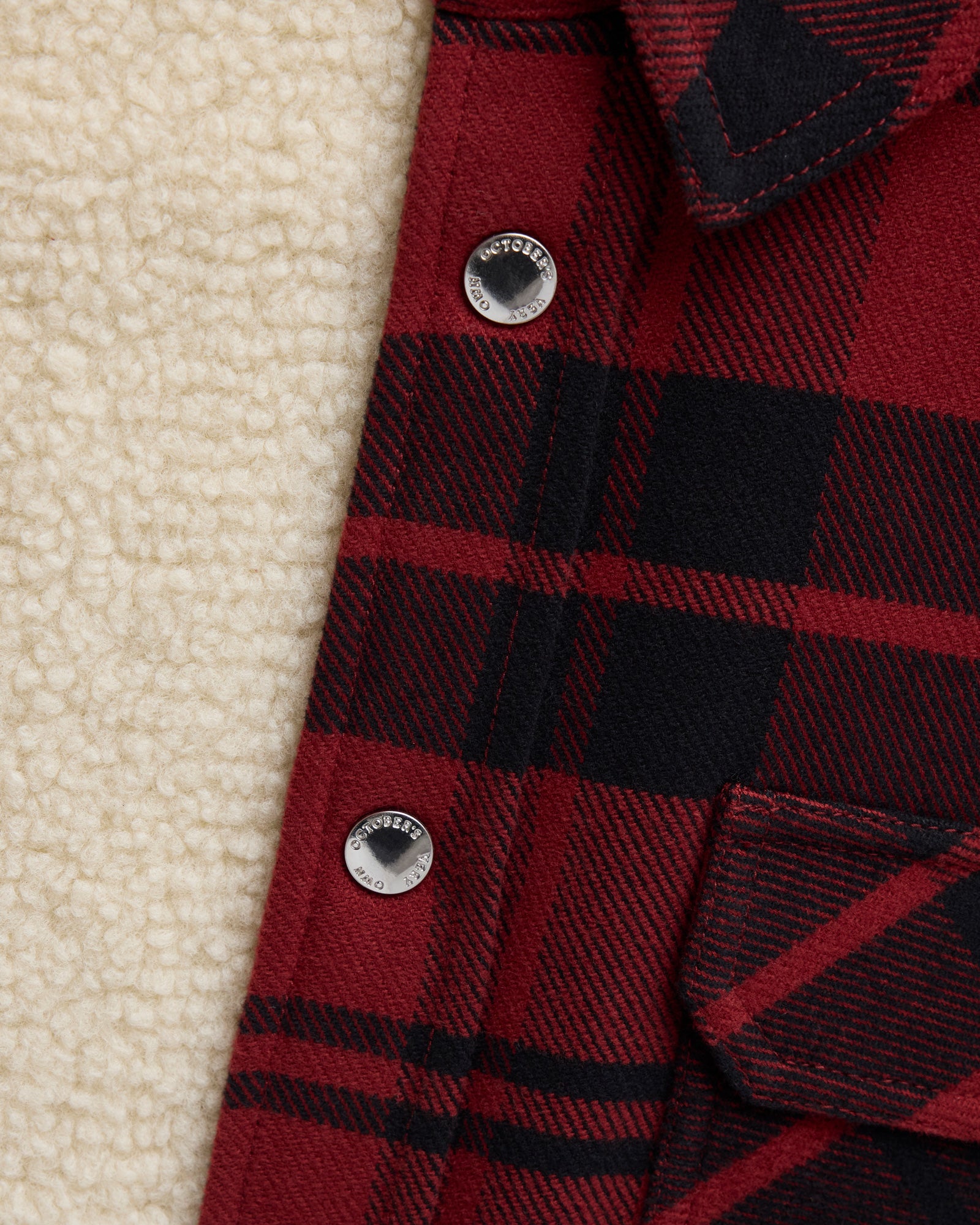 Sherpa Lined Shirt Jacket - Red Plaid IMAGE #7