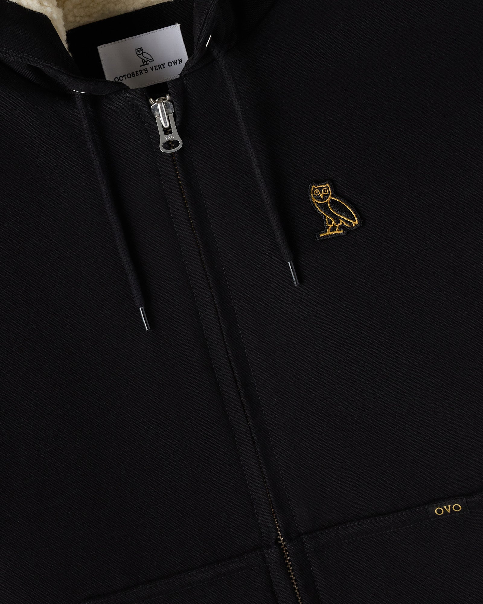 Sherpa Lined Hooded Work Jacket - Black IMAGE #2