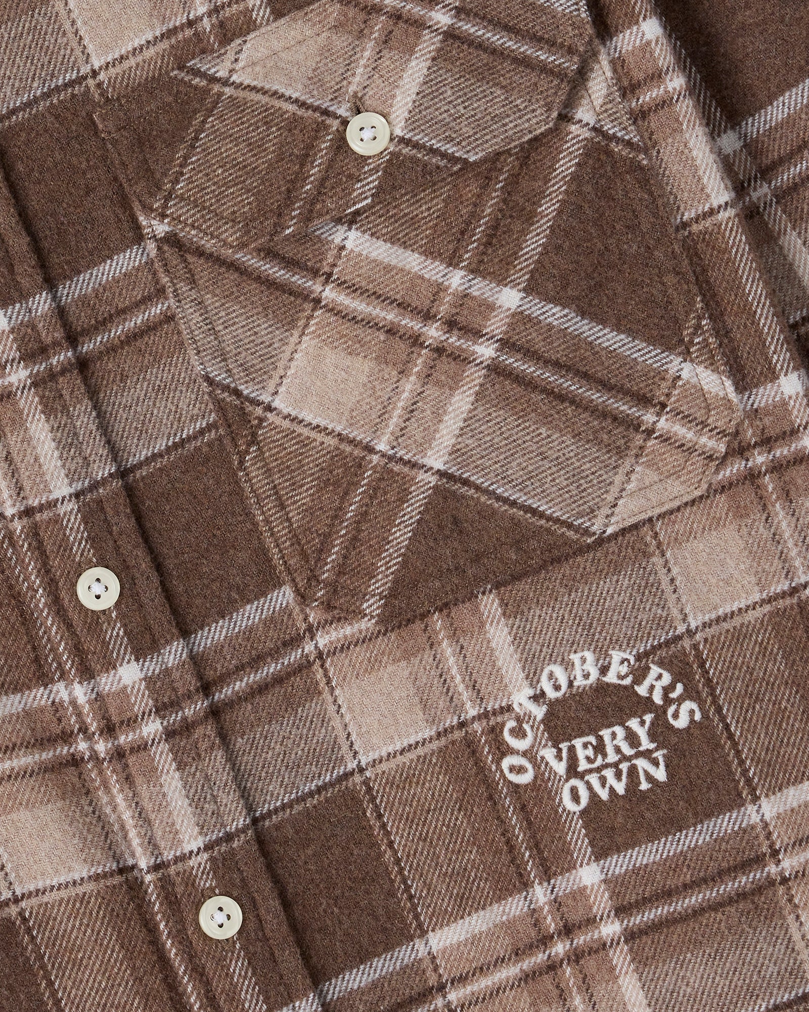 Heather Plaid Flannel Shirt - Brown IMAGE #7