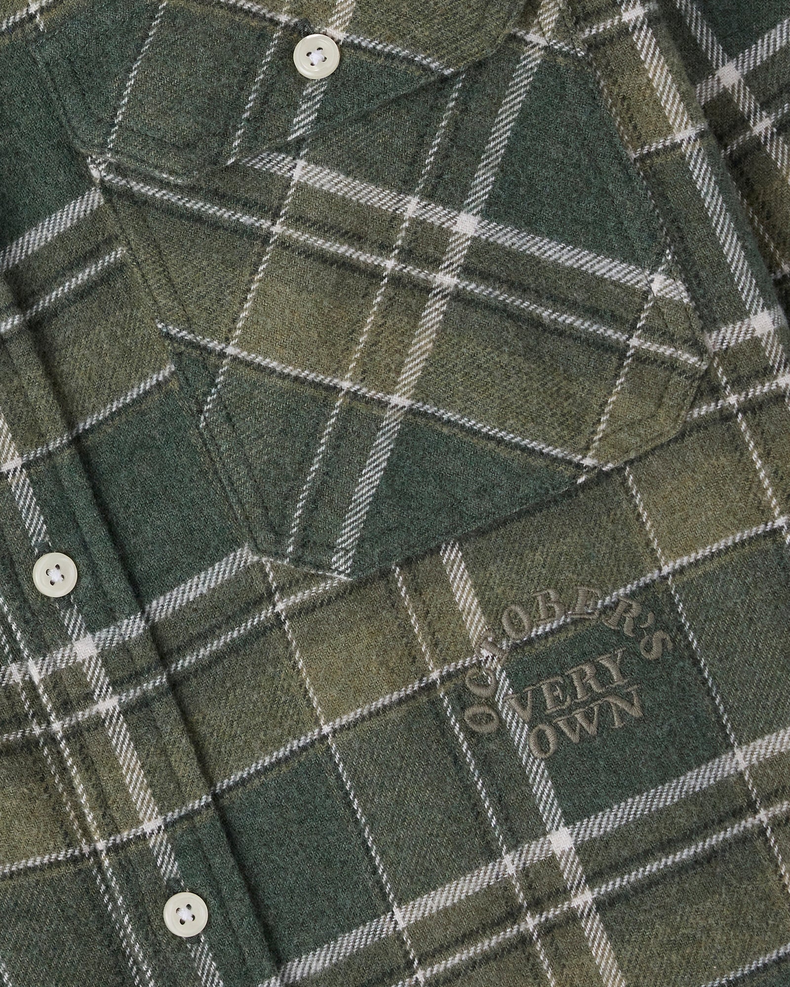 Heather Plaid Flannel Shirt - Green IMAGE #7