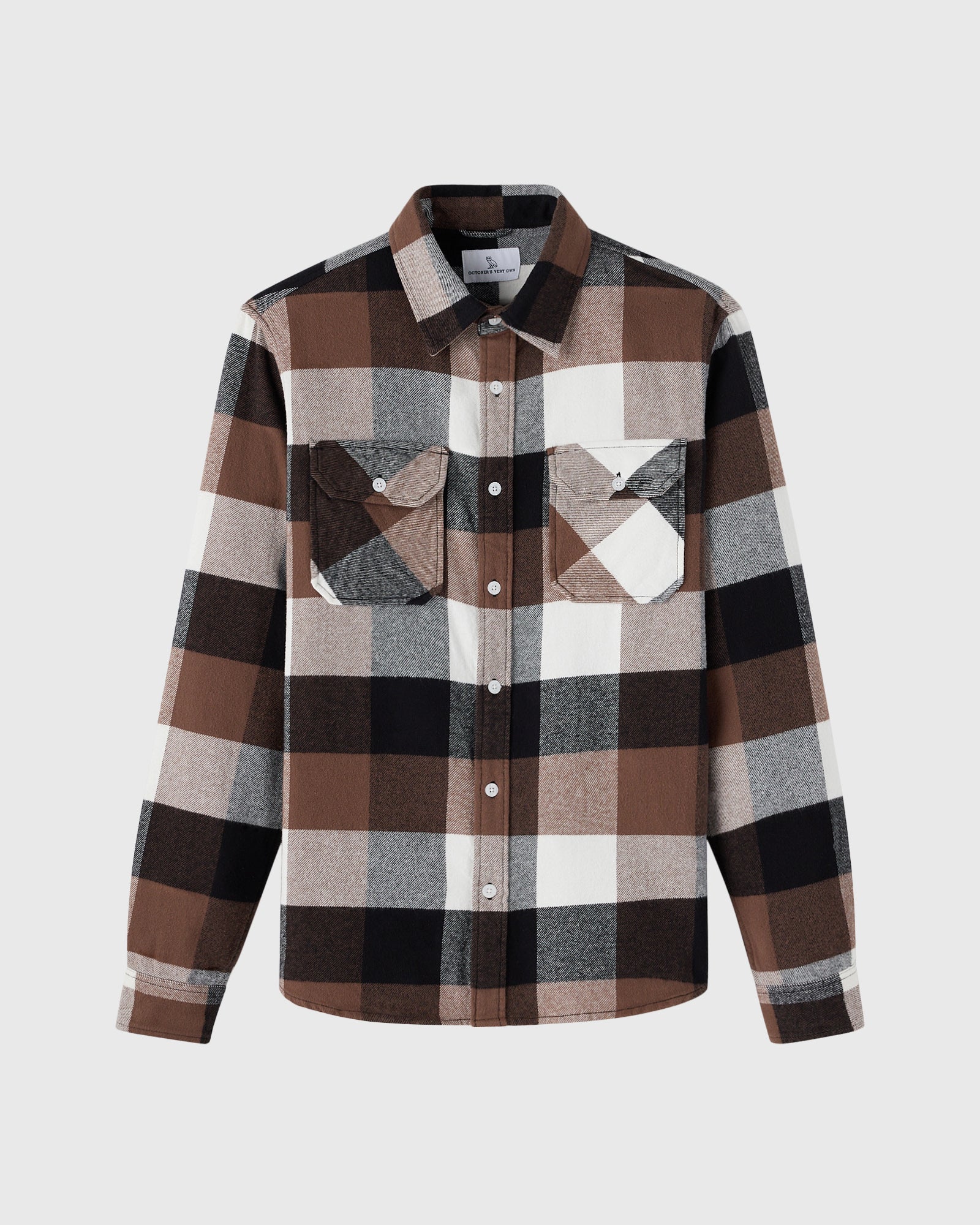 Buffalo Plaid Flannel Shirt - Brown IMAGE #2